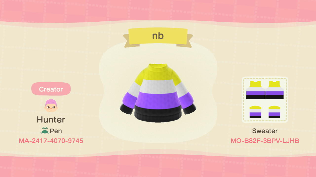 Animal Crossing Design Code: MO-B82F-3BPV-LJHB nb