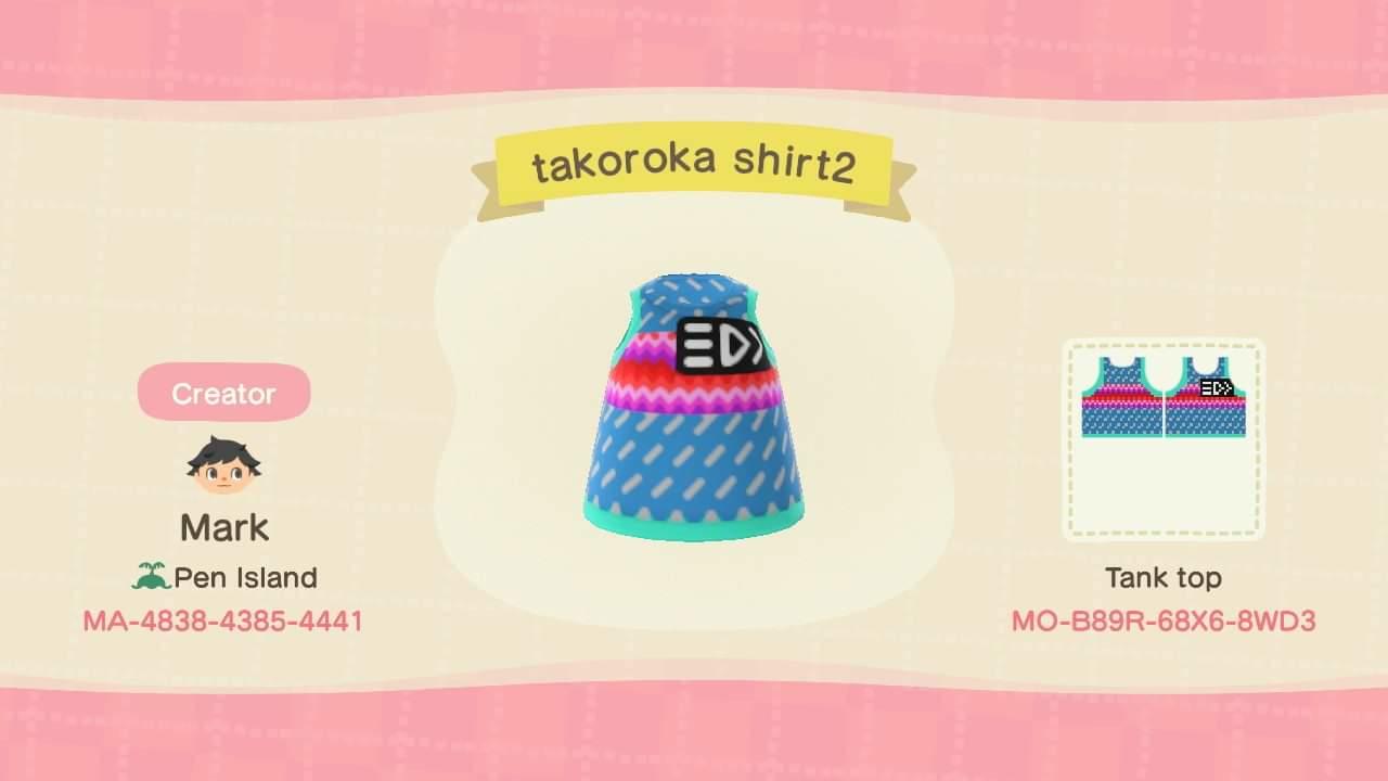 Animal Crossing Design Code: MO-B89R-68X6-BWD3 Takoroka sky blue