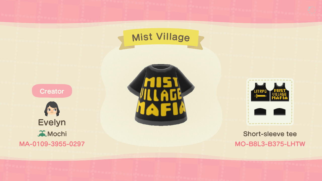 Animal Crossing Design Code: MO-B8L3-B375-LHTW Mist Village