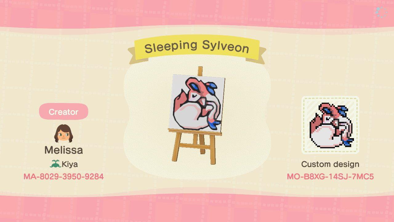 Animal Crossing Design Code: MO-B8XG-14SJ-7MC5 Sleeping Sylveon