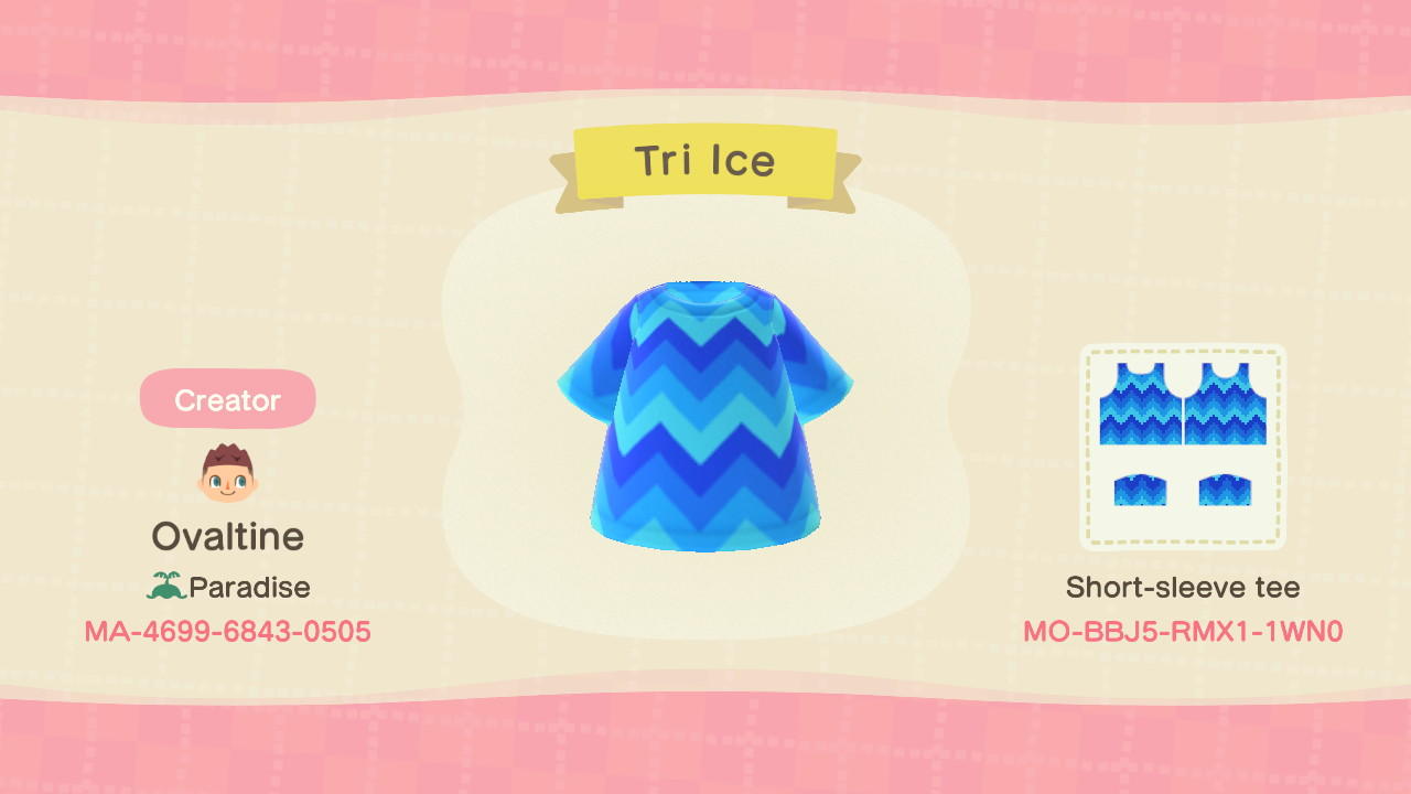 Animal Crossing Design Code: MO-BBJ5-RMX1-1WN0 Tri Ice