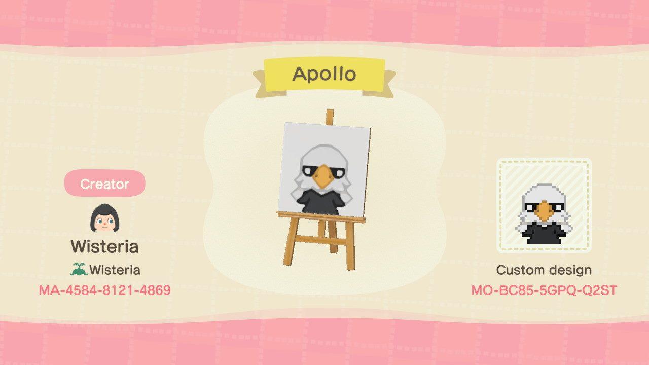 Animal Crossing Design Code: MO-BC85-5GPQ-Q2ST Apollo