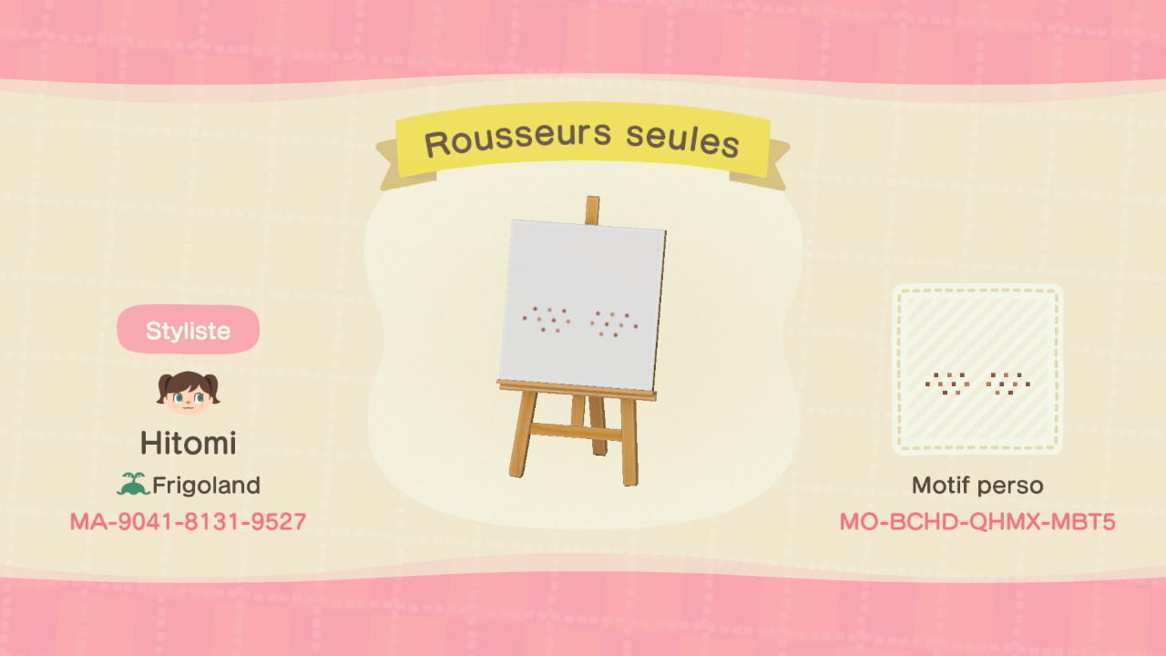 Animal Crossing Design Code: MO-BCHD-QHMX-MBT5 Just Freckles