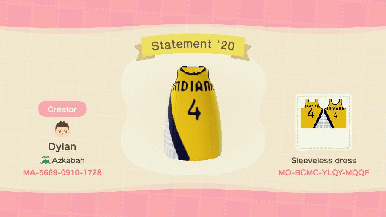 Animal Crossing Design Code: MO-BCMC-YLQY-MQQF Pacers Statement 20