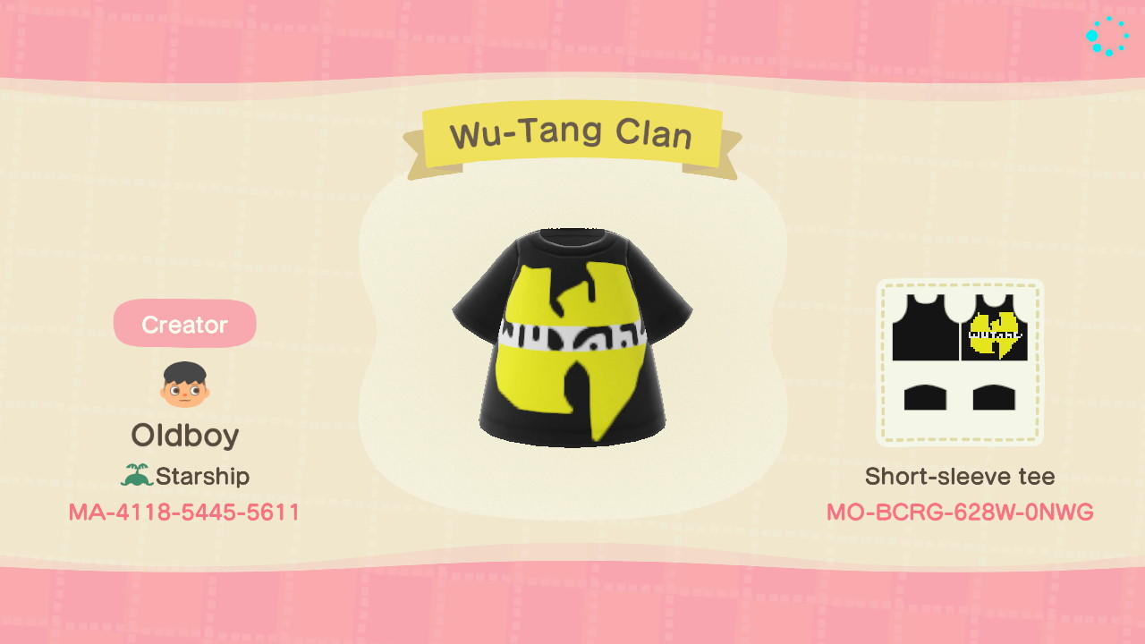 Animal Crossing Design Code: MO-BCRG-628W-0NWG Wu-Tang Clan
