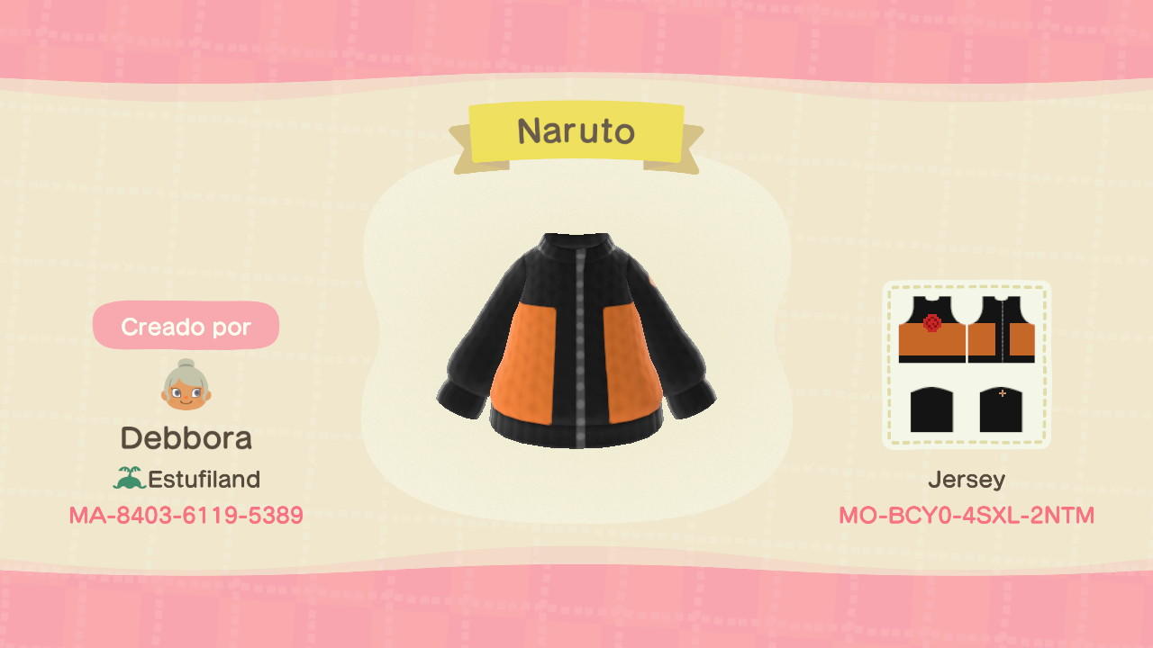 Animal Crossing Design Code: MO-BCY0-4SXL-2NTM Naruto