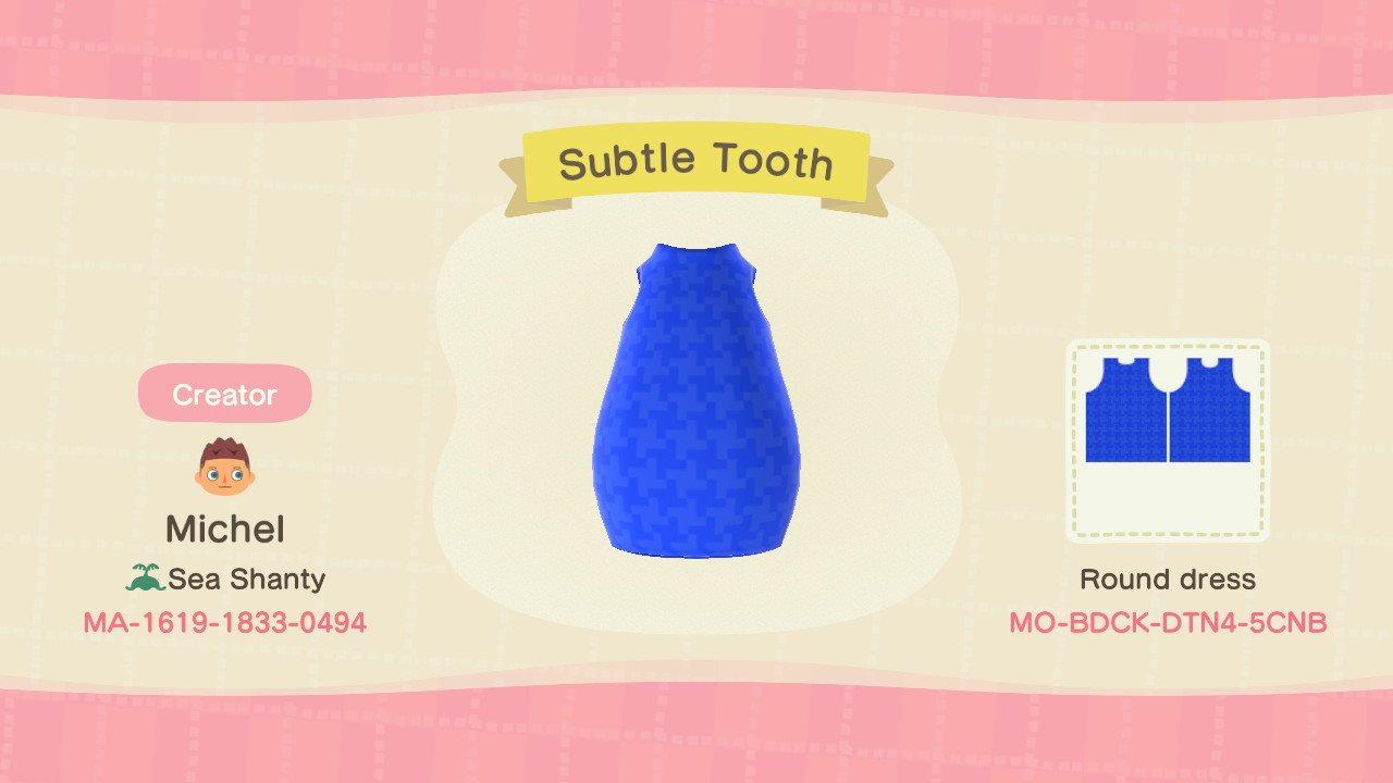 Animal Crossing Design Code: MO-BDCK-DTN4-5CNB Subtle Tooth