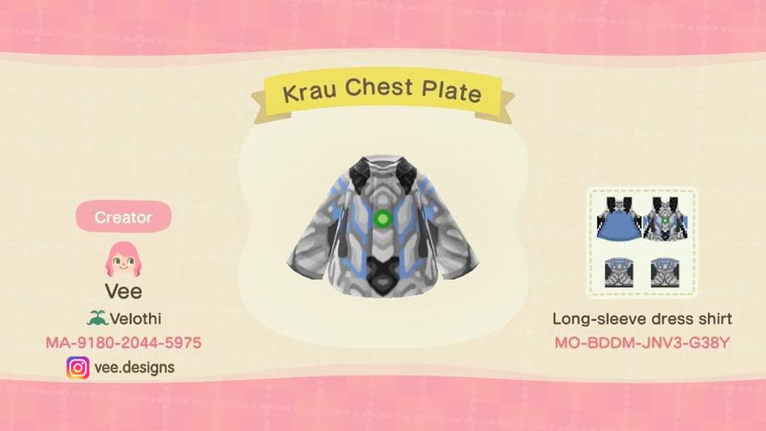 Animal Crossing Design Code: MO-BDDM-JNV3-G38Y Krau Chest Plate