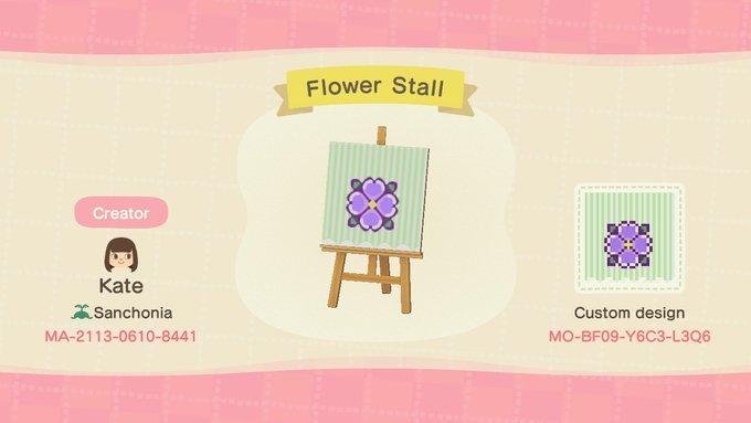 Animal Crossing Design Code: MO-BF09-Y6C3-L3Q6 Flower Stall