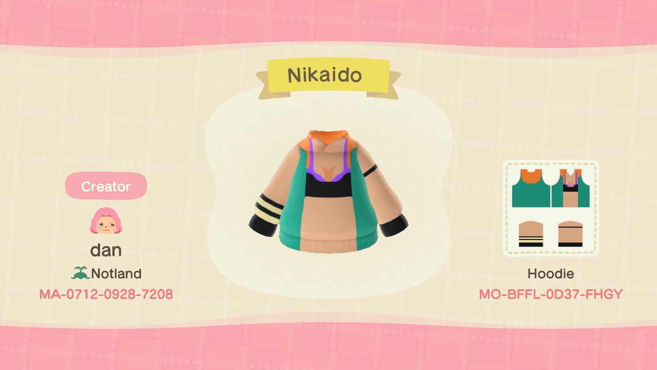 Animal Crossing Design Code: MO-BFFL-0D37-FHGY Nikaido