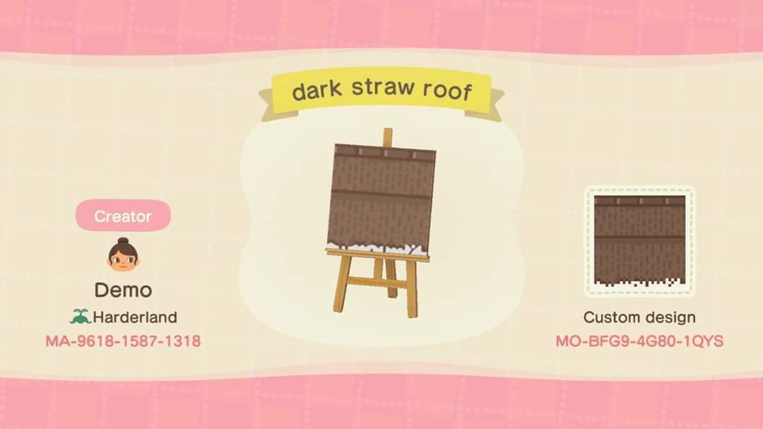 Animal Crossing Design Code: MO-BFG9-4G80-1QYS Dark Straw Roof