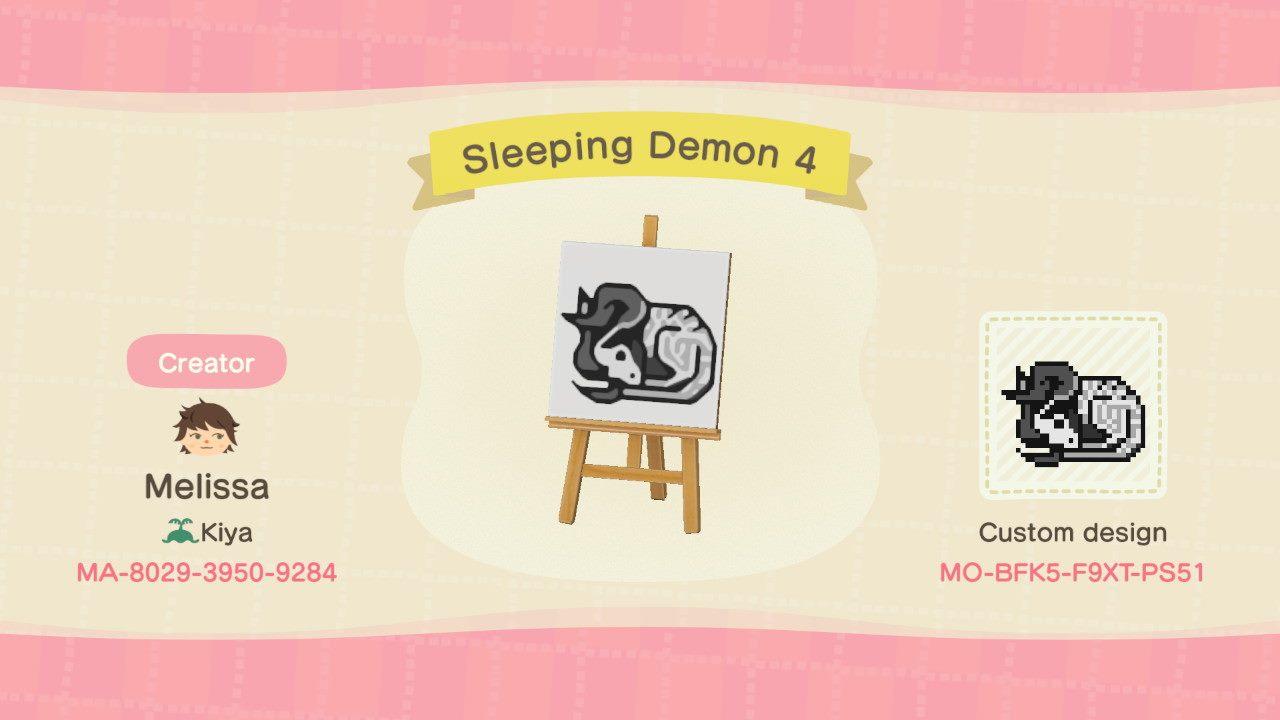 Animal Crossing Design Code: MO-BFK5-F9XT-PS51 Sleeping Demon 4