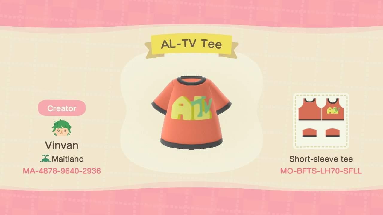 Animal Crossing Design Code: MO-BFTS-LH70-SFLL AL-TV Tee