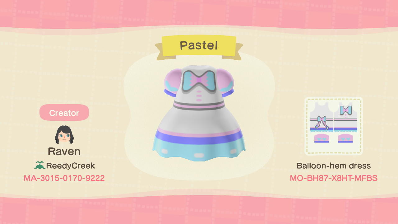 Animal Crossing Design Code: MO-BH87-X8HT-MFBS Pastel Sylvie