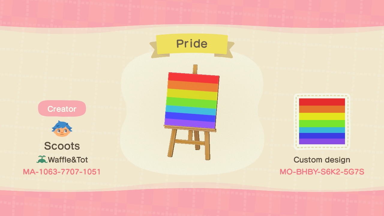 Animal Crossing Design Code: MO-BHBY-S6K2-5G7S Pride