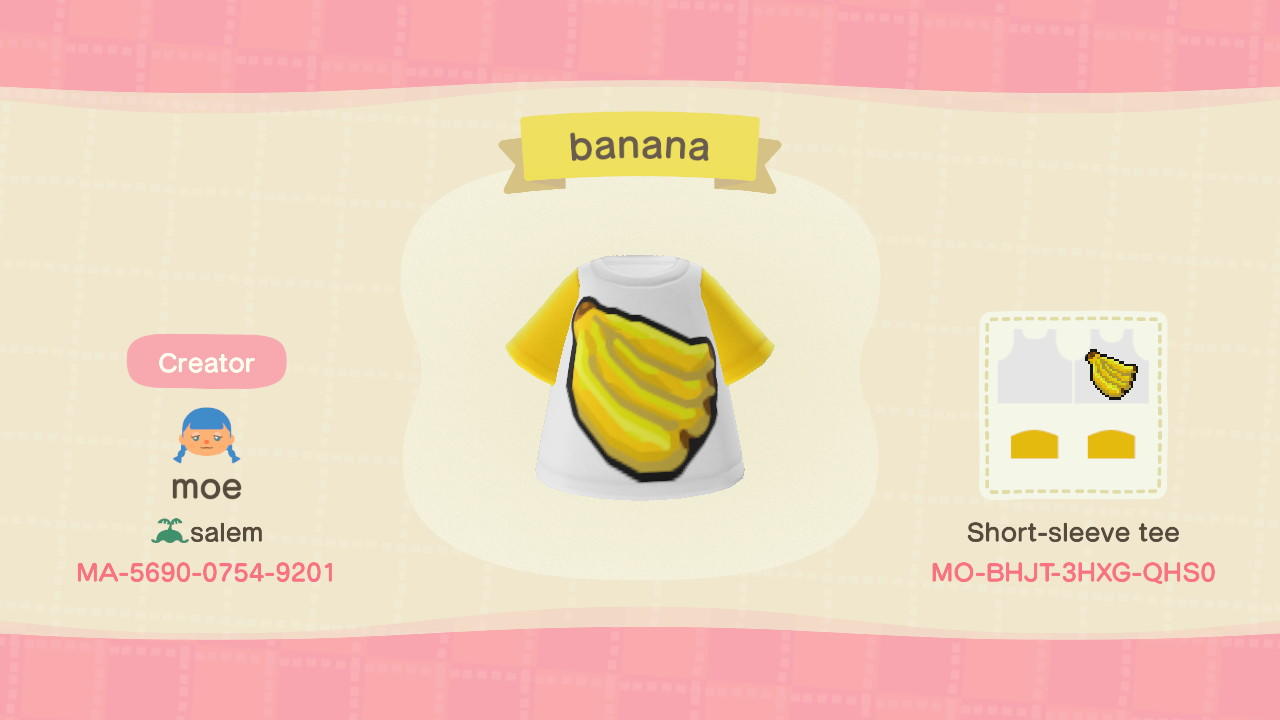 Animal Crossing Design Code: MO-BHJT-3HXG-QHS0 Banana