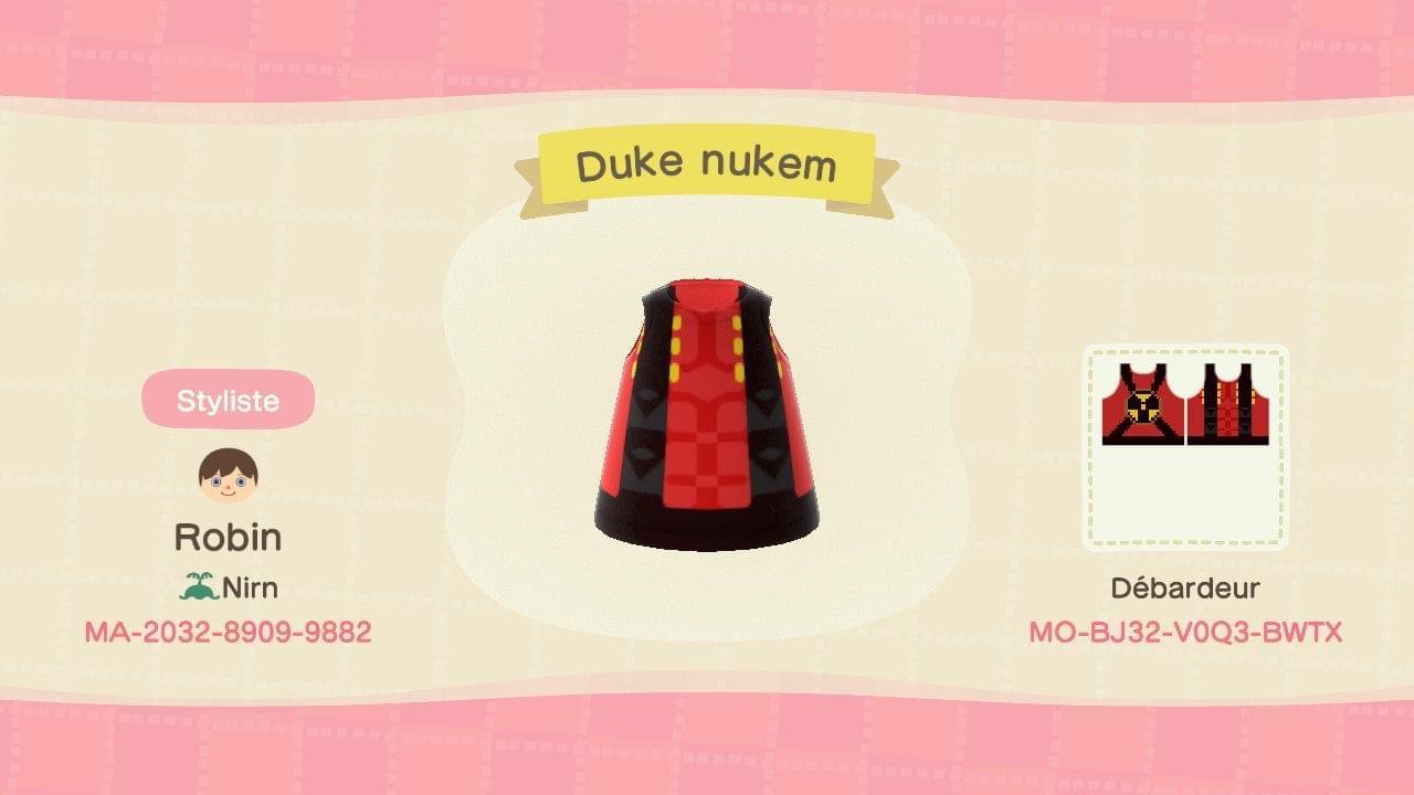 Animal Crossing Design Code: MO-BJ32-V0Q3-BWTX Duke Nukem good