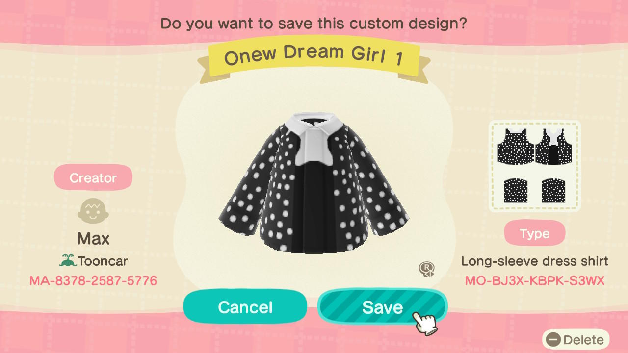 Animal Crossing Design Code: MO-BJ3X-KBPK-S3WX SHINee Onew DG1