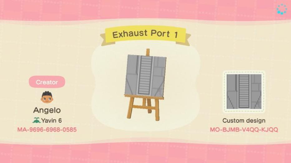 Animal Crossing Design Code: MO-BJMB-V4QQ-KJQQ Exhaust Port 1