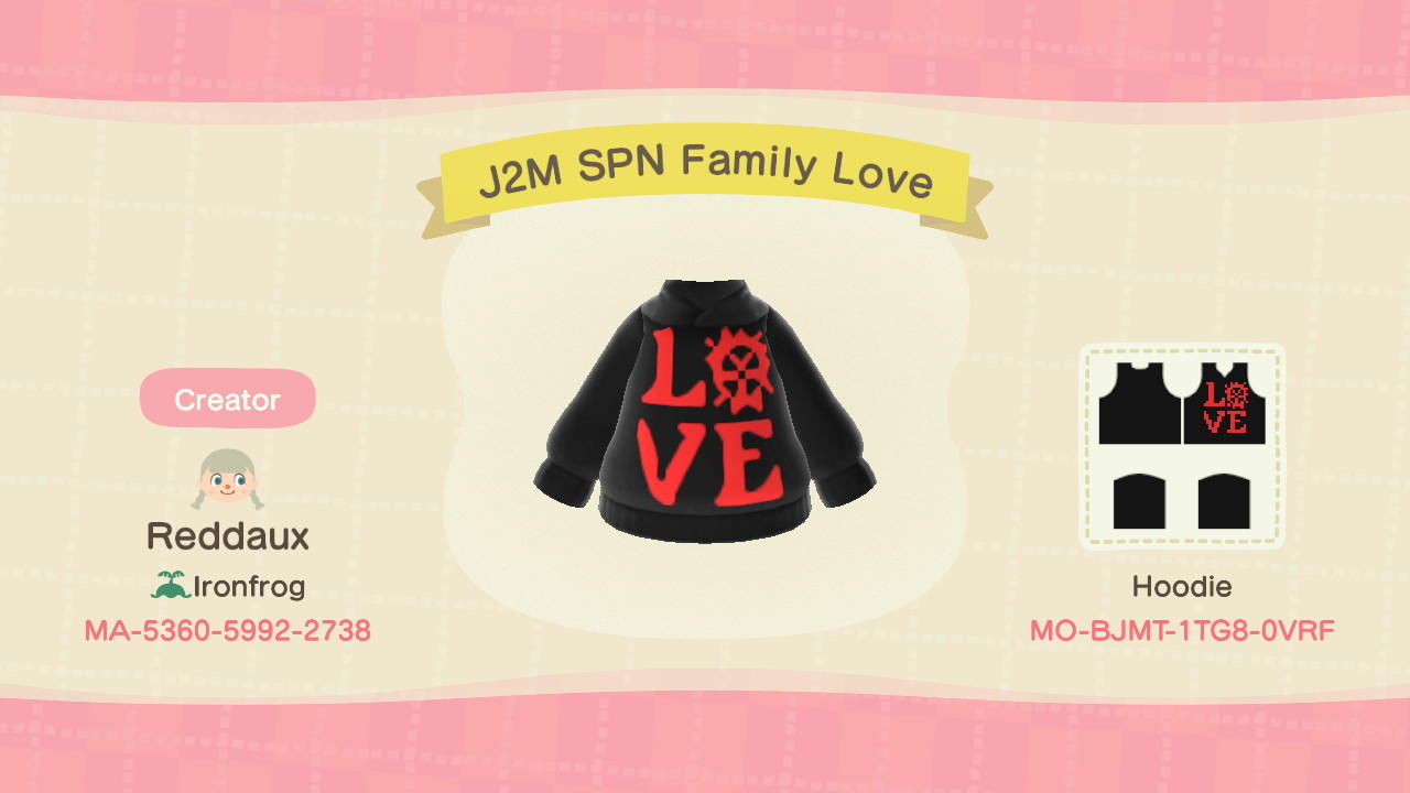 Animal Crossing Design Code: MO-BJMT-1TG8-0VRF Supernatural J2M <3