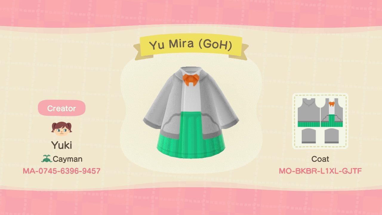 Animal Crossing Design Code: MO-BKBR-L1XL-GJTF Yu Mira (GoH)