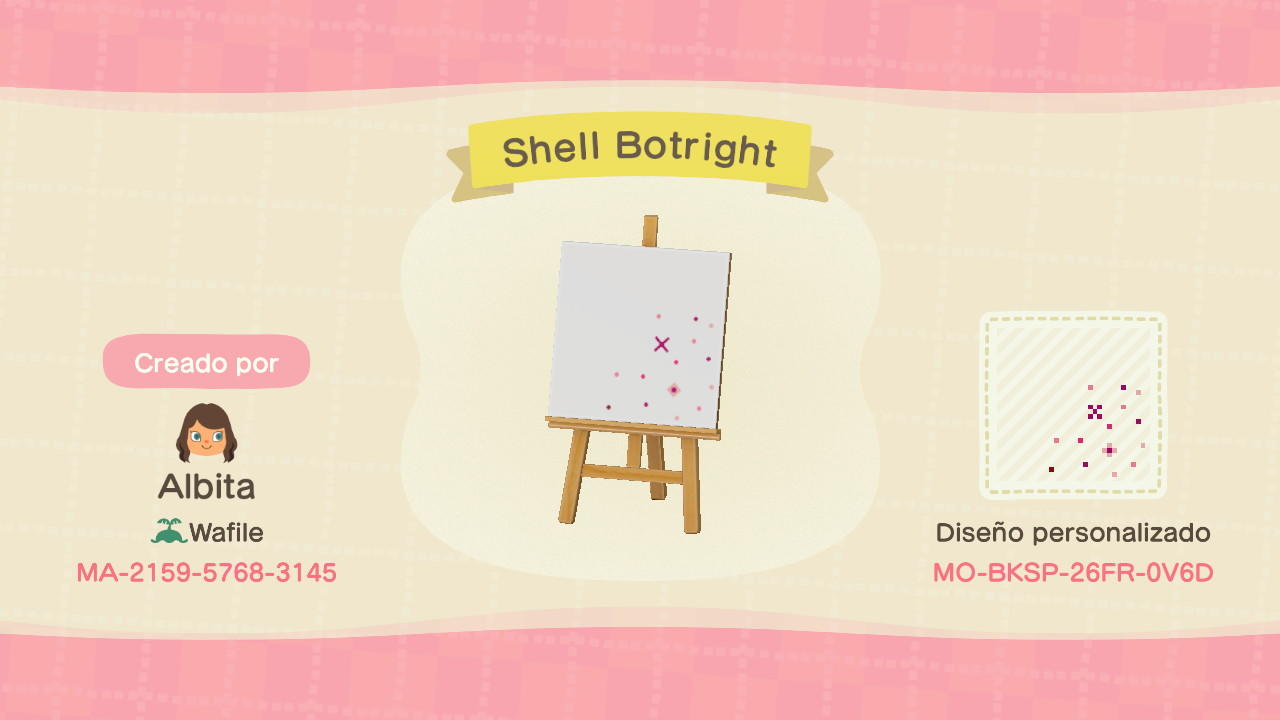 Animal Crossing Design Code: MO-BKSP-26FR-0V6D Shell Botright