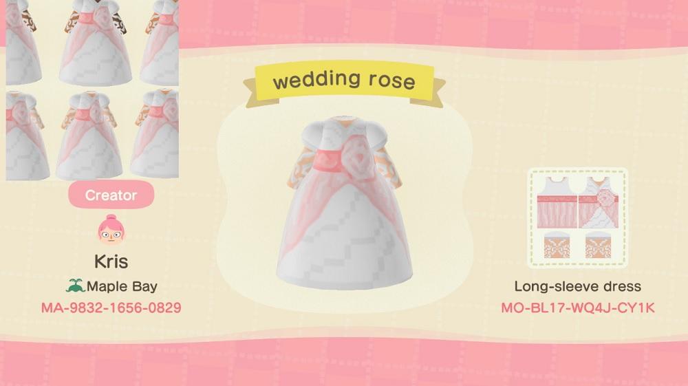 Animal Crossing Design Code: MO-BL17-WQ4J-CY1K Pale Wedding Rose