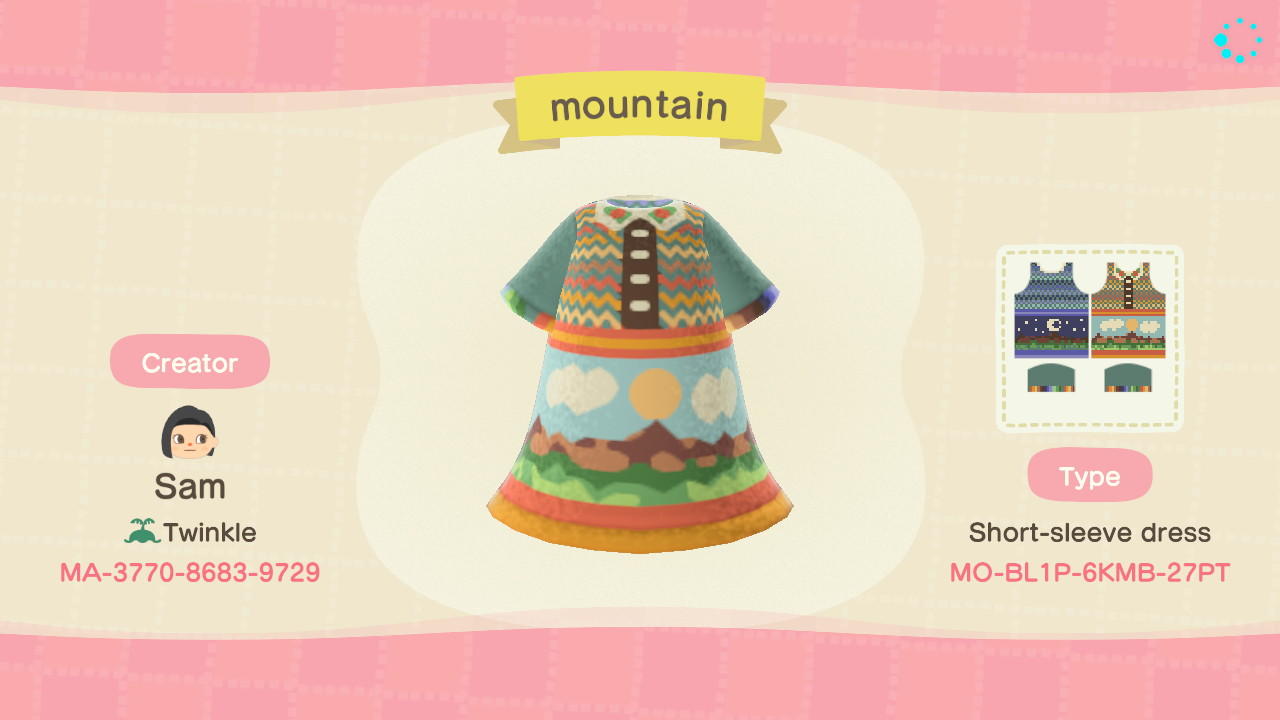 Animal Crossing Design Code: MO-BL1P-6KMB-27PT Mountain