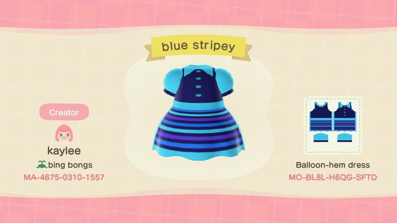 Animal Crossing Design Code: MO-BL8L-H6QG-SFTD Blue Stripey