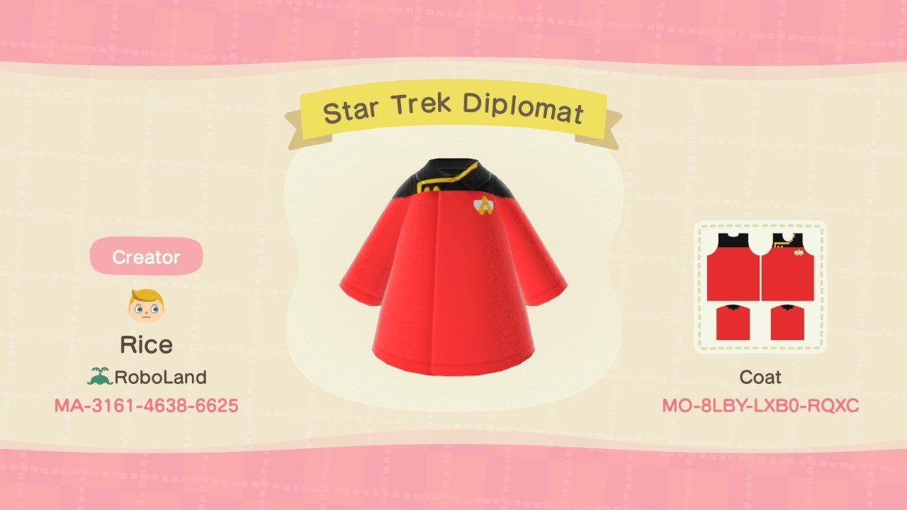 Animal Crossing Design Code: MO-BLBY-LXB0-RQXC Star Trek Diplomat