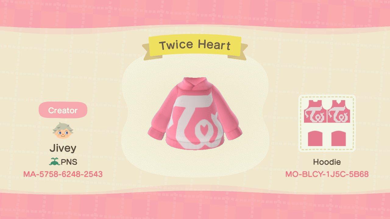 Animal Crossing Design Code: MO-BLCY-1J5C-5B68 Twice Heart