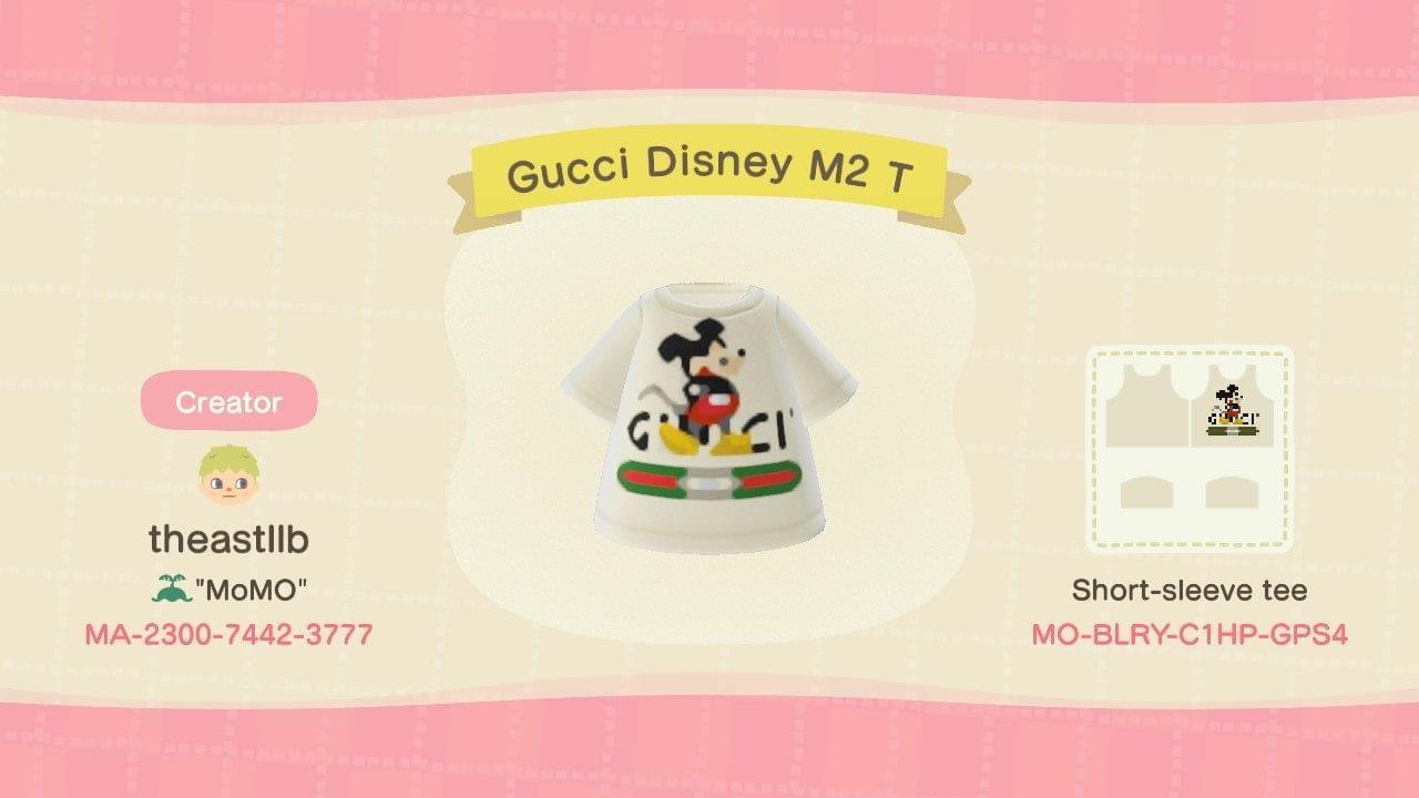 Animal Crossing Design Code: MO-BLRY-C1HP-GPS4 Gucci Disney M2 T Ow