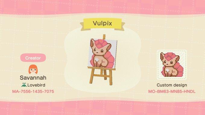 Animal Crossing Design Code: MO-BM63-MN85-HNDL Vulpix