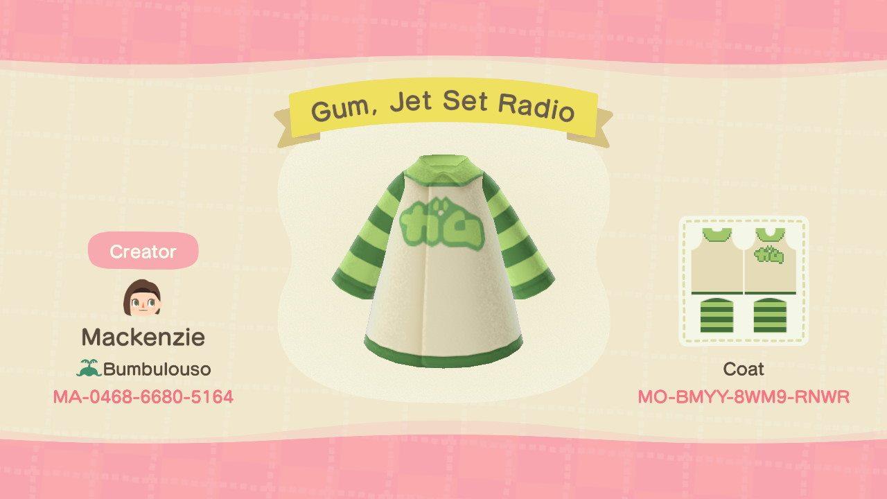 Animal Crossing Design Code: MO-BMYY-8WM9-RNWR Gum, Jet Set Radio