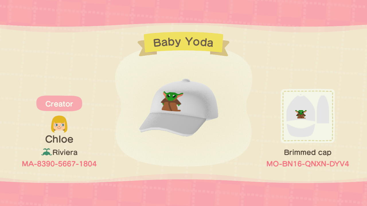 Animal Crossing Design Code: MO-BN16-QNXN-DYV4 Baby Yoda