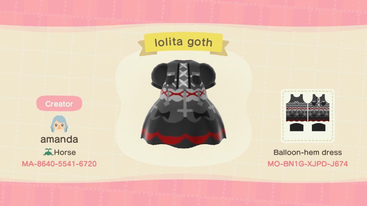 Animal Crossing Design Code: MO-BN1G-XJPD-J674 Gothic Lolita