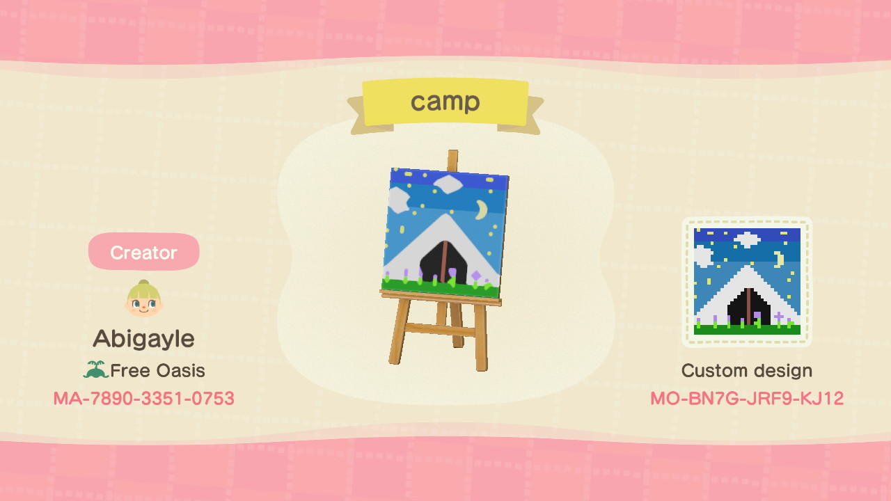 Animal Crossing Design Code: MO-BN7G-JRF9-KN12 Camp