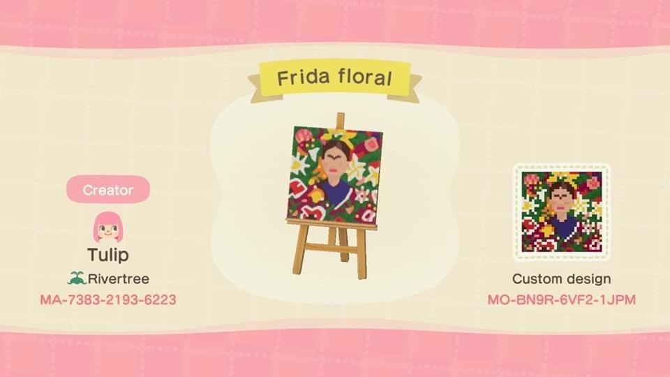 Animal Crossing Design Code: MO-BN9R-6VF2-1JPM Frida floral