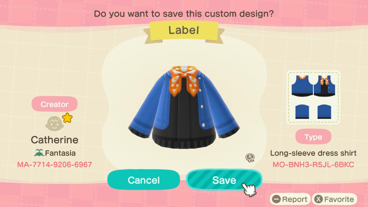 Animal Crossing Design Code: MO-BNH3-R5JL-6BKC Label