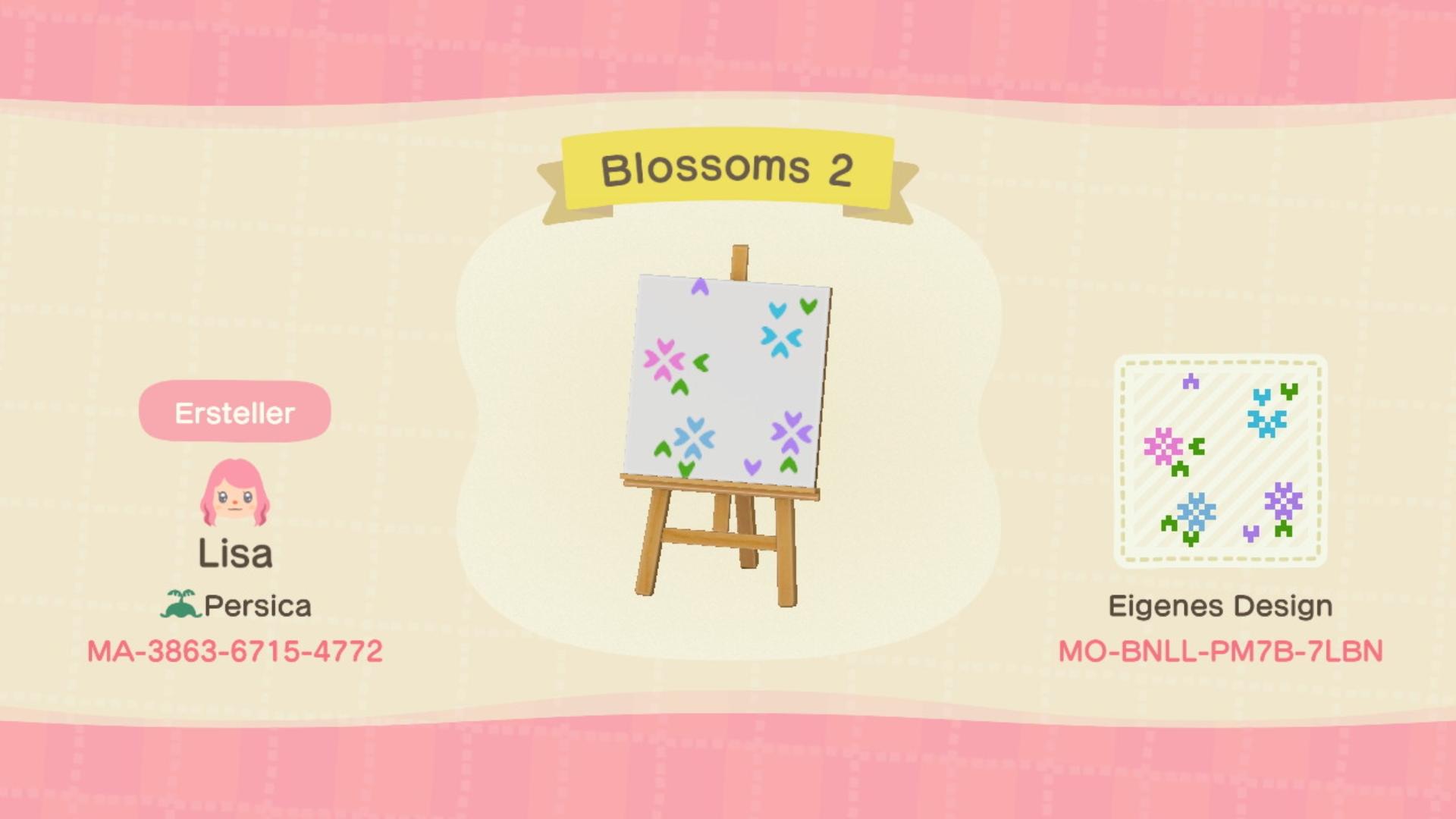 Animal Crossing Design Code: MO-BNLL-PM7B-7LBN Blossoms 2