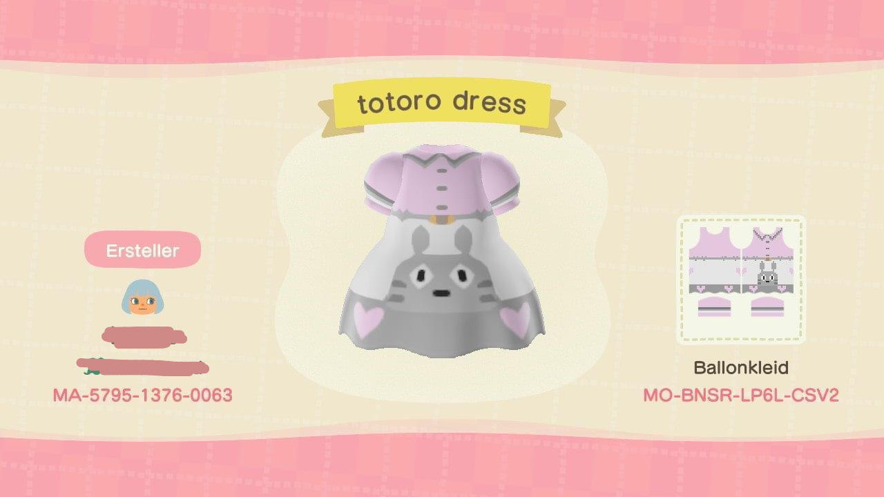 Animal Crossing Design Code: MO-BNSR-LP6L-CSV2 Totoro Heart