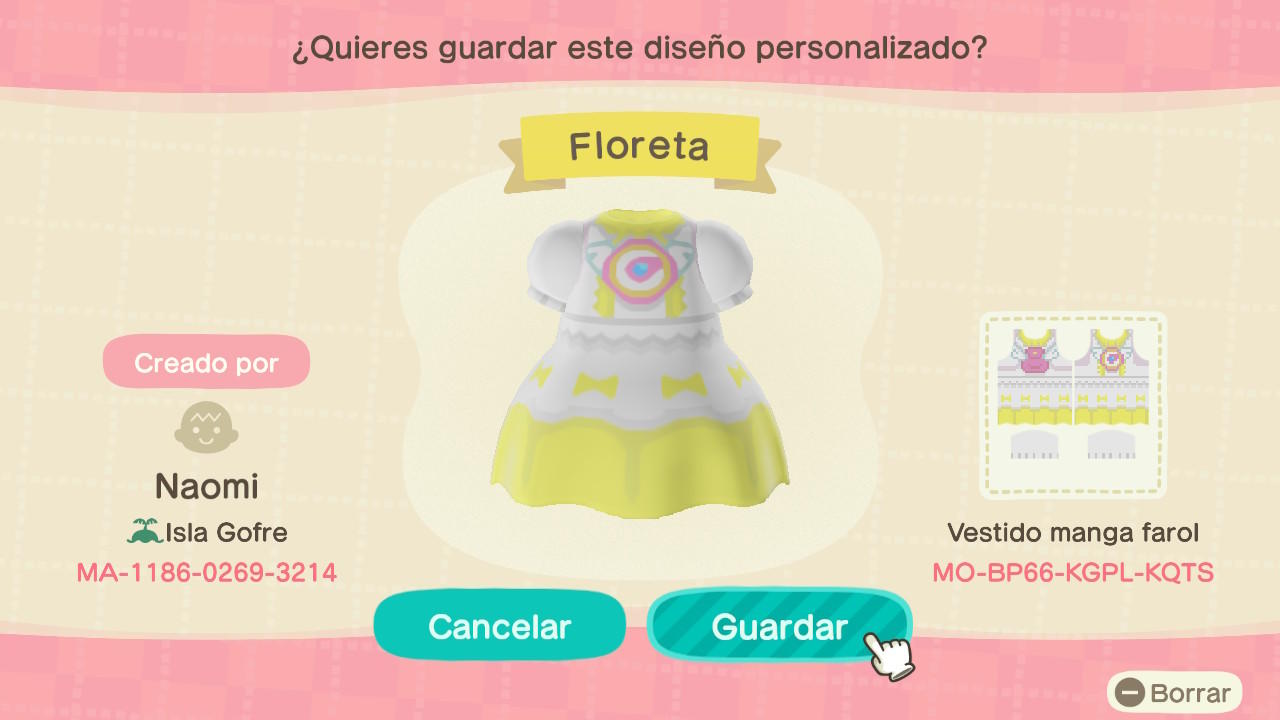 Animal Crossing Design Code: MO-BP66-KGPL-KQTS Floreta