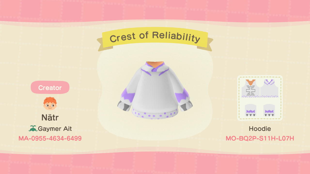 Animal Crossing Design Code: MO-BQ2P-S11H-LO7H Crest of Reliability