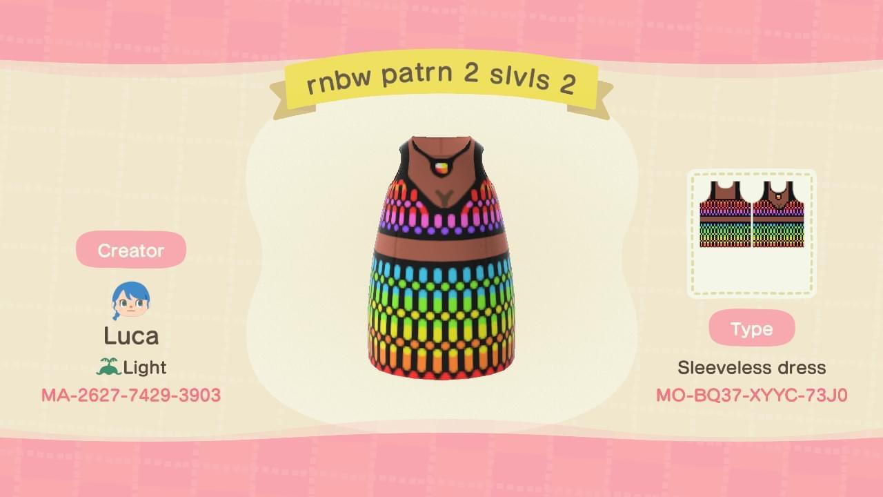 Animal Crossing Design Code: MO-BQ37-XYYC-73J0 Rnbw patrn 2 slvls 2