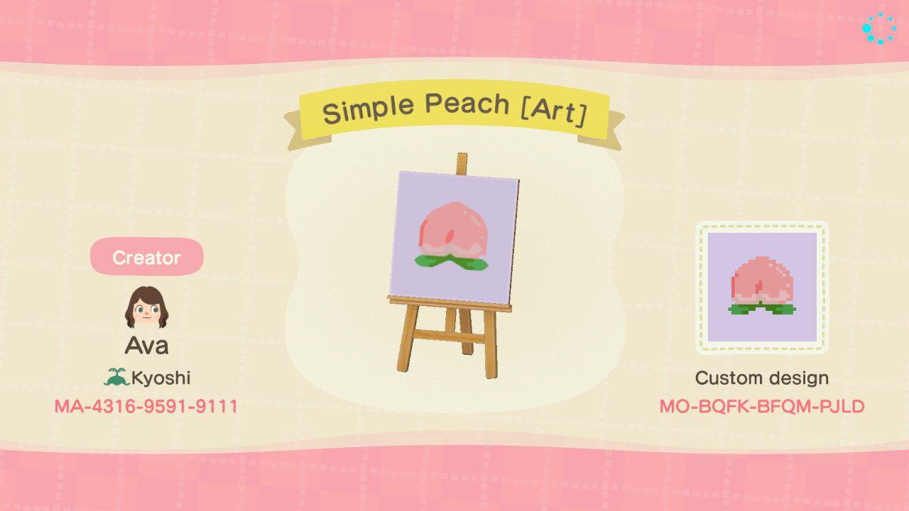 Animal Crossing Design Code: MO-BQFK-BFQM-PJLD Simple Peach [Art]