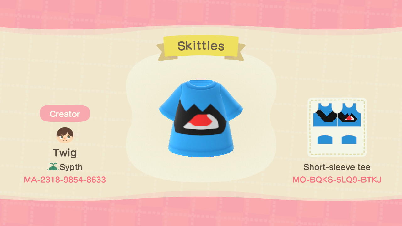 Animal Crossing Design Code: MO-BQKS-5LQ9-BTKJ Skittles