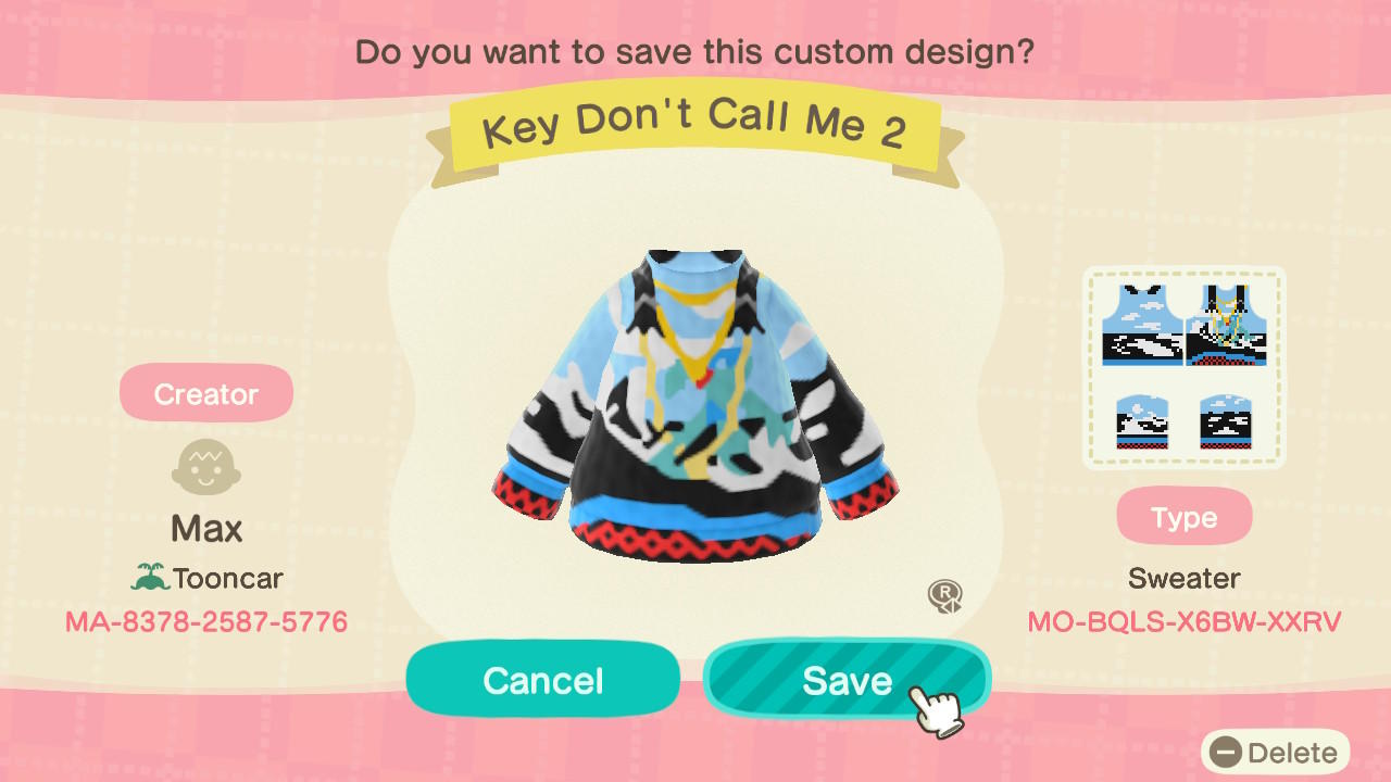 Animal Crossing Design Code: MO-BQLS-X6BW-XXRV SHINee Key DCM2