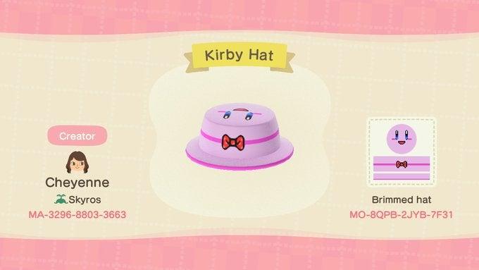Animal Crossing Design Code: MO-BQPB-2JYB-7F31 Kirby Hat