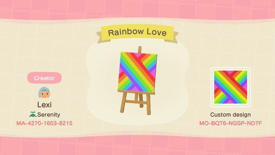 Animal Crossing Design Code: MO-BQT6-NGSP-ND7F Rainbow Love