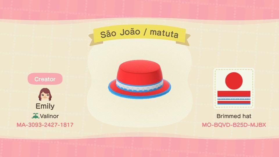 Animal Crossing Design Code: MO-BQVD-B25D-MJBX São João / matuta